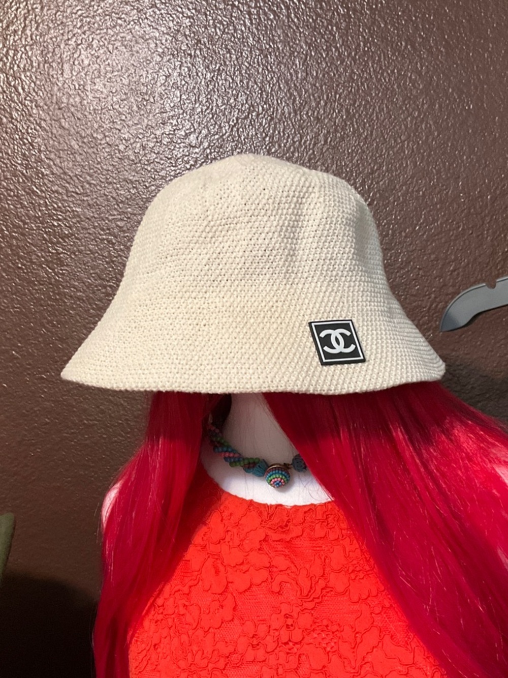 CC Bucket straw Knit Bucket Hat